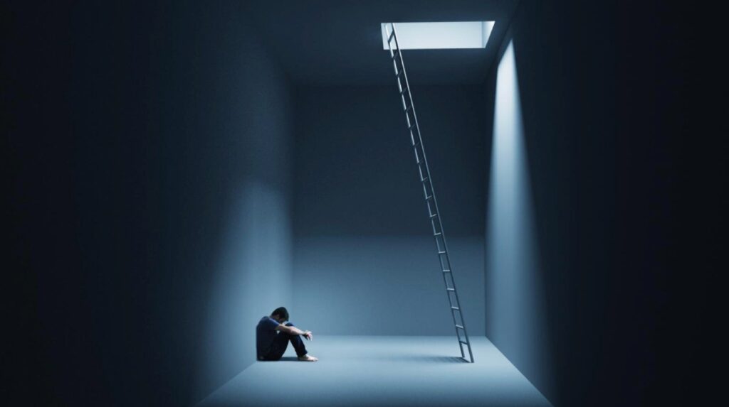 man struggling with depression